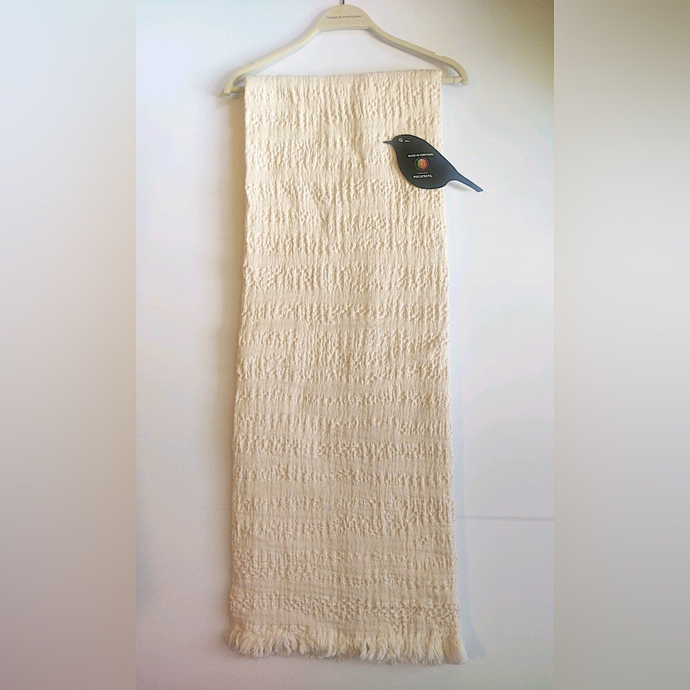 🎁Piscatextil Throw Blanket - Cotton - Textured Cream - Mini Waffle Bands